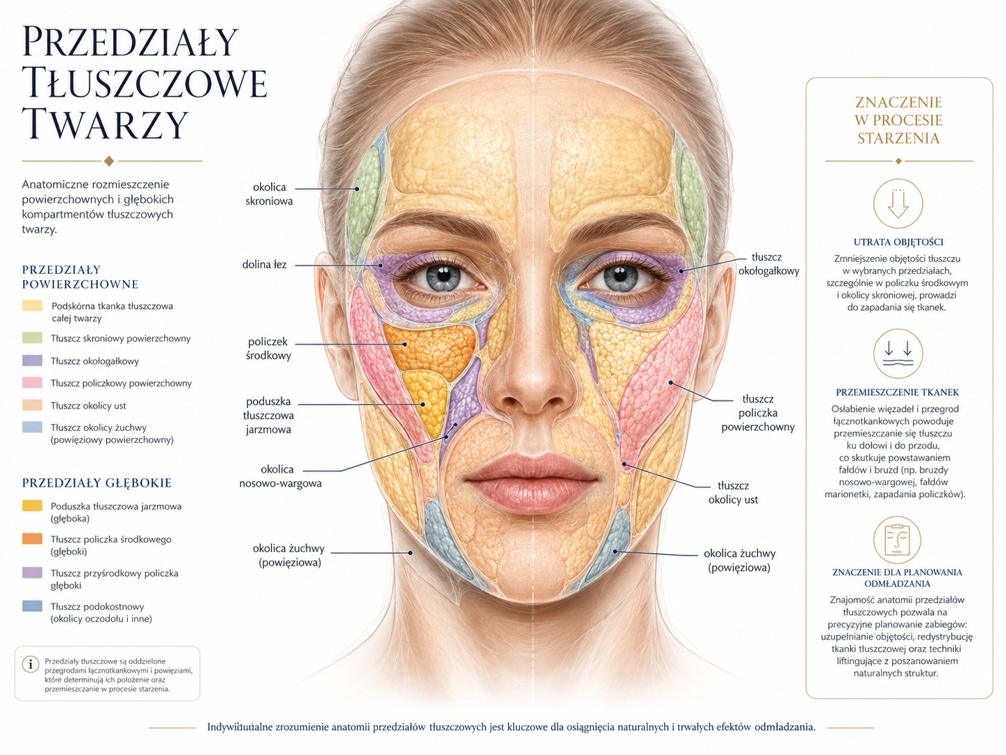 Profesjonalna ilustracja medyczna: anatomia SMAS twarzy